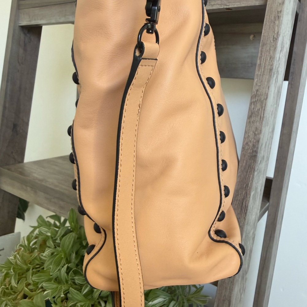 Women's Loeffler Randall Pebbled Leather Stud-Accent Tote Bag - Peach - Picture 4 of 6